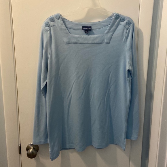 JG Hook square neck with buttons long sleeve top, size XL - Picture 1 of 5
